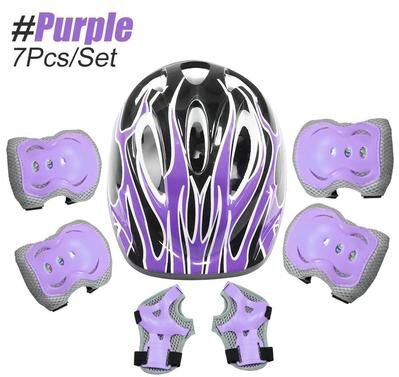 Uplift Picks All Age 6 Piece Knee Elbow And Wrist Protective Gear Set purple 7 Pcs