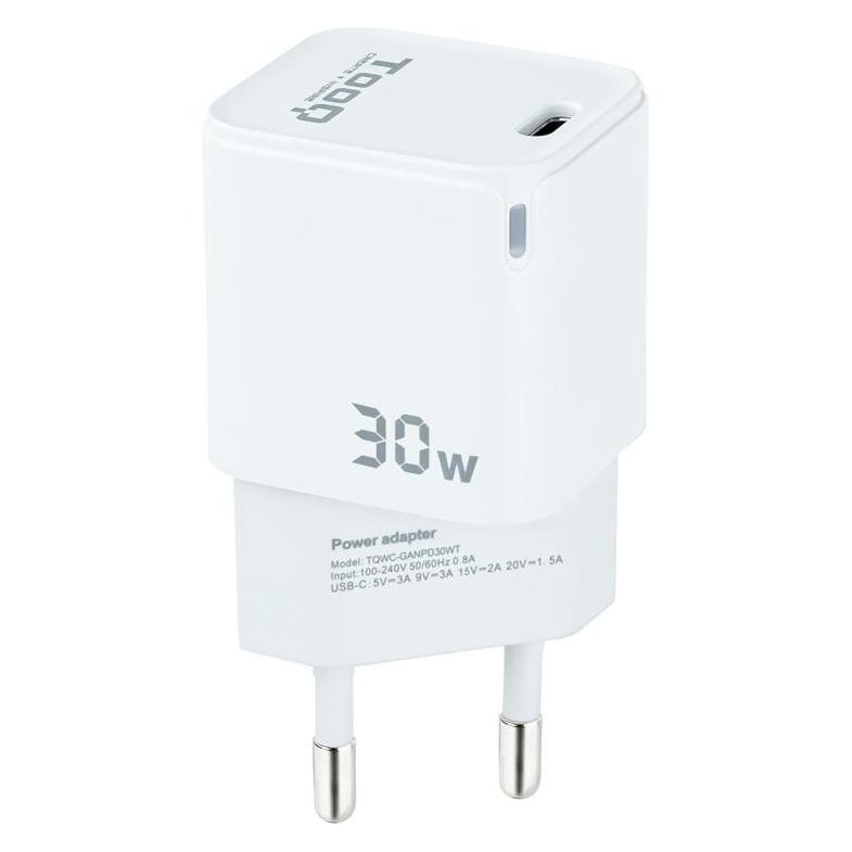 Tooq Technology TooQ TQWC-GANPD30WT, Indendørs, Vekselstrøm, Hvid (30 W, 1 Port) (TQWC-GANPD30WT)
