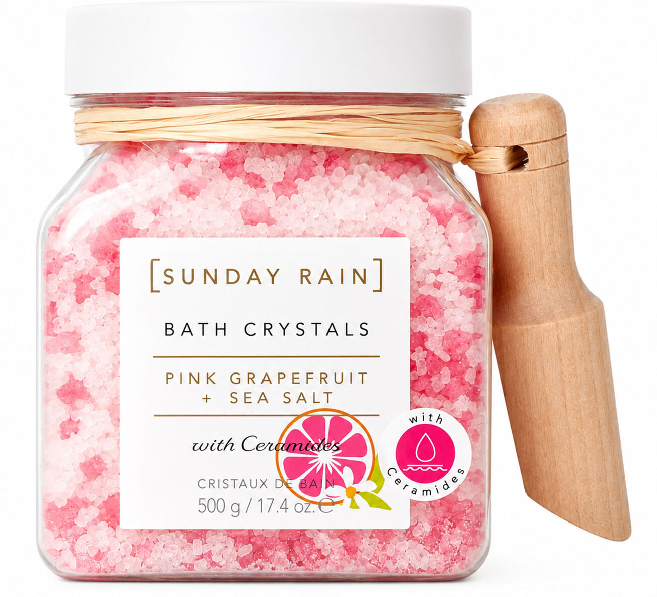 SUNDAY RAIN Pink Grapefruit & Sea Salt Bath Crystals 500g