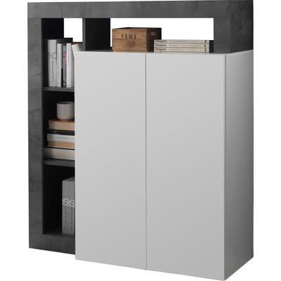 Highboard HOME AFFAIRE "Hamburg", grau (weiß, ossido), B:108cm H:126cm T:42cm, Sideboards, Highboard, Breite 108 cm