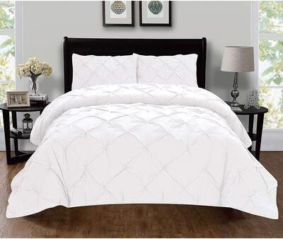 Elegant Comfort Luxury Super-Soft 3-Piece Pintuck Design Duvet Cover Set