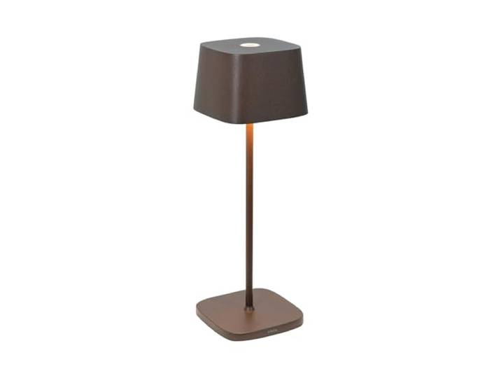 Zafferano, Ofelia Lampe, Kabellose, Wiederaufladbare Tischlampe mit Touch Control, Auch für den Außenbereich Geeignet, Dimmer, 2200-3000 K, Höhe 29 cm, Farbe Corten