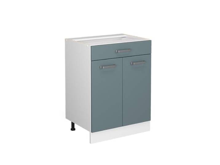 Vicco Unterschrank R-Line, Blau-Grau, 60 cm mit Schubladen, ohne Arbeitsplatte, geeignet zur platzsparenden Aufbewahrung in Küchenzeilen