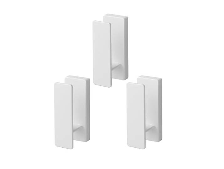 Yamazaki 1688 TOWER Wall Hooks (Set of 3)\, white\, Steel / ABS Resin\, 2.4 x 3 x 6.5 cm