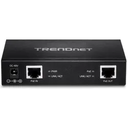 Trendnet TPE-E110 Gigabit PoE+ Repeater Amplifier (2 Ports), Netzwerk Switch, Schwarz
