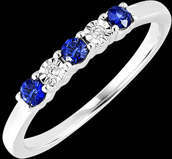 Edenly Trauring Oiseau de Paradis - Saphir und Diamanten - 18 Karat WeiÃŸgold