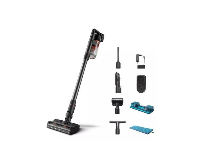 PHILIPS Akku-Hand-und Stielstaubsauger XC7055 Rot/Schwarz , schwarz (rot, schwarz), Akkusauger, Akku-Hand-und Stielstaubsauger