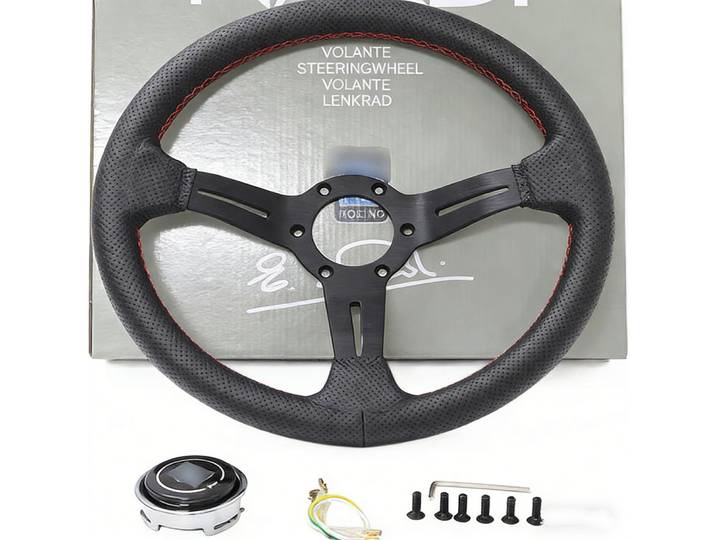 Volant de modification automobile, cadre concave de 13 pouces, volant de course compétitif avec ligne rouge