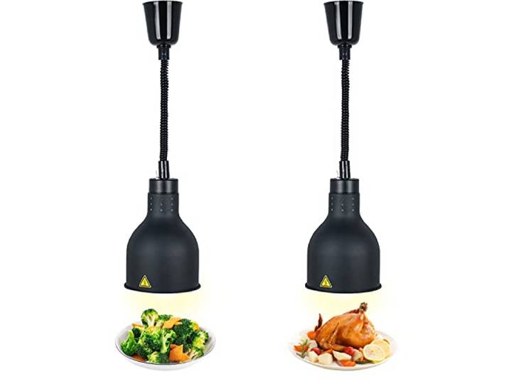 VFDZ Wärmelampe Küche Gastro Einziehbar, Speisenwärmer Lampe Buffet 250W Wärmelampe Gastronomie für Speisen, 25cm Durchmesser Lebensmittel Wärmelampe Küche für Essen Buffet, Restaurant, Hotel
