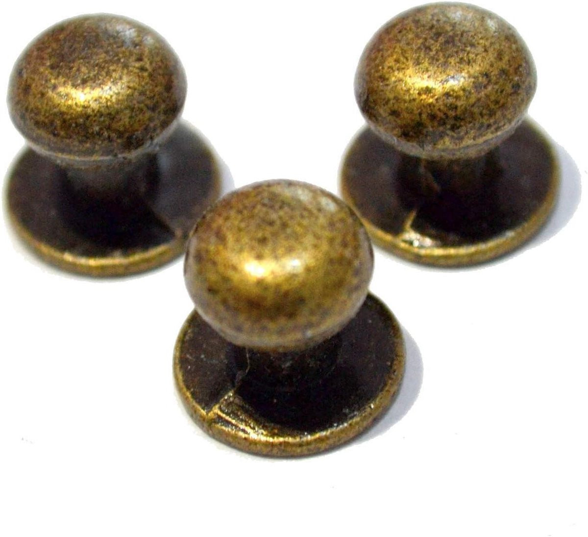 Set van 10 Mini Ronde Knop Handgrepen in Antiek Brons voor Meubels