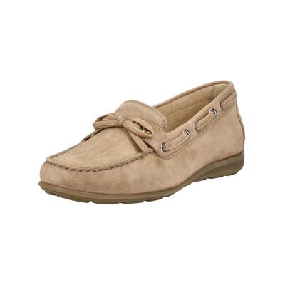 Mokassin GABOR COMFORT "Gabor Comfort Mokassin Leder", Damen, Gr. 41, Textil, sand, Leder, Schuhe Mokassin