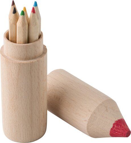 Set di matite colorate francis   portamatite in legno   6 matite Personalizzate o neutre IMPRESSION