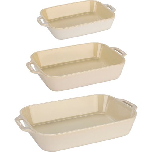 Staub Ofenformenset 3-tlg. Keramik, rechteckig, weiß