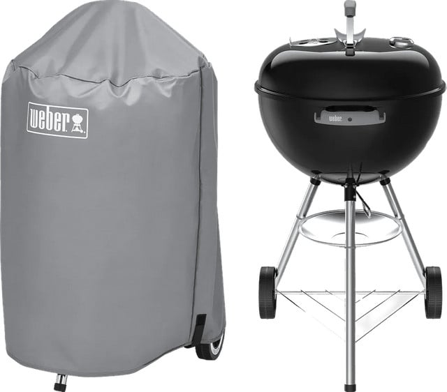 Weber Original Kettle Charcoal BBQ 47 cm Zwart inclusief Weber Hoes 47 cm