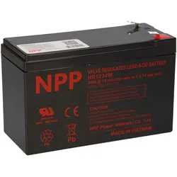 NPP HR1234W High-Rate AGM Bleiakku 12V 9Ah Faston 6,3 mm