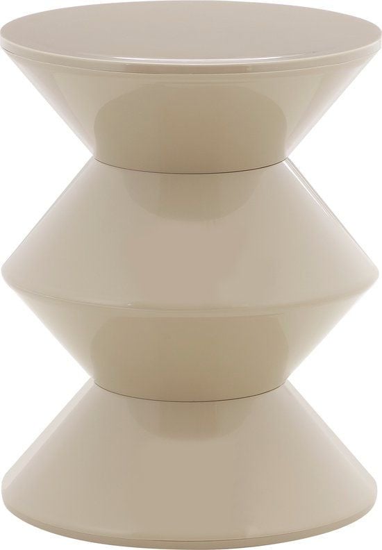 Kick bijzettafel Lotus rond beige multifunctioneel