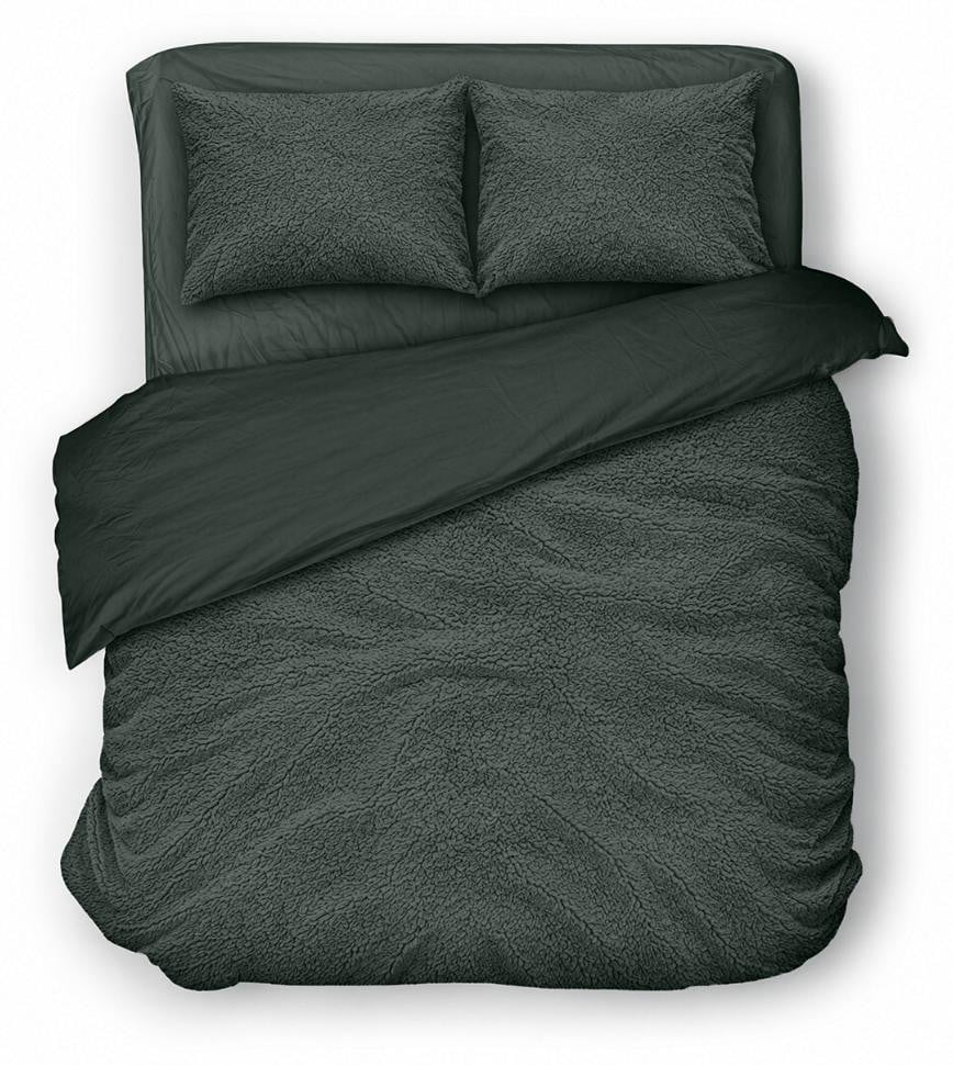 Eleganzzz Dekbedovertrek Teddy Pluche - Bottle Green - 240 x 220 cm