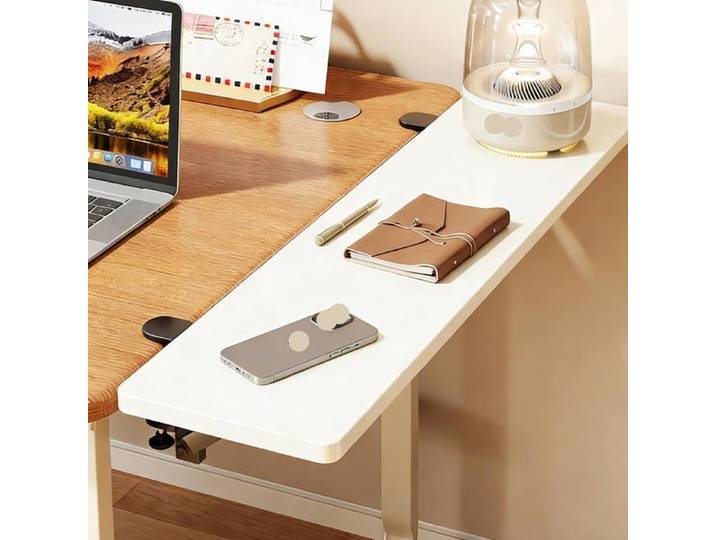 Plateau d'extension de bureau pliable Blanc 90 x 25 cm Support clavier et imprimante