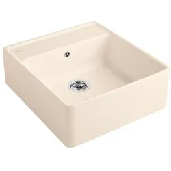 Villeroy und Boch Spülstein Einzelbecken 632061FU Ablaufgarnitur, Handbetätigung, Befestigungssatz, Ivory