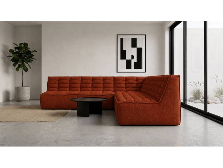Kaiser Möbel Ecksofa L-Form aus POP-Plüschstoff, LAZY, Ecksofa, Modulares Design, 3D-Plüschstoff, weiche Polsterung, großzügige L-Form