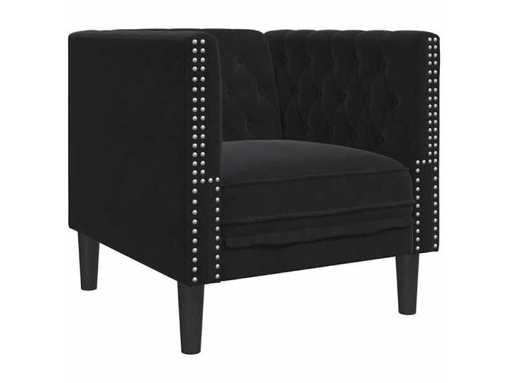 Noir - Canapé - Fauteuil Chesterfield noir velours &5418