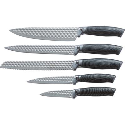 Messerblock KING "Carbon Diamond", silber (edelstahlfarben), Messerblöcke, Messerblock, Klingen mit Rautenstruktur