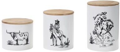 Paseo Road by HiEnd Accents Paseo Road Ranch Life Western Cowboy 3 Piece Canister Set