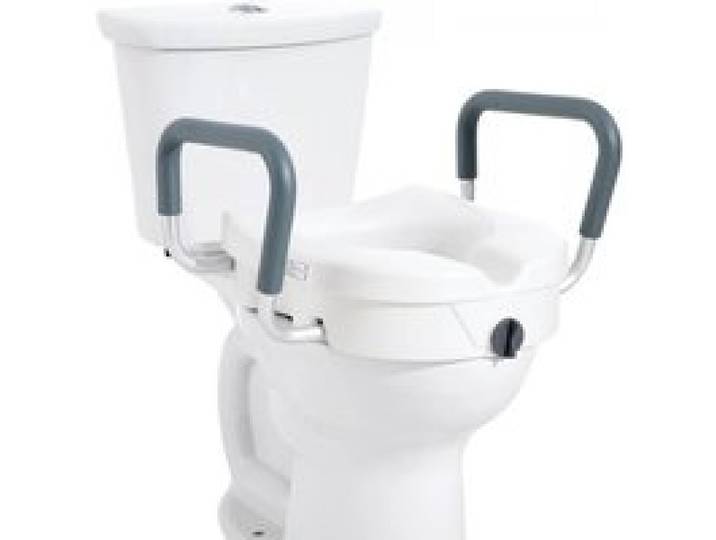 VEVOR Toilettensitzerhöhung WC Sitzerhöhung für Senioren 127 mm, erhöhter Toilettensitz einstellbar, Toilettenaufsatz für Senioren, Sitzerhöhung Toilette mit Griff, Toilettensitzerhöhungen Weiß