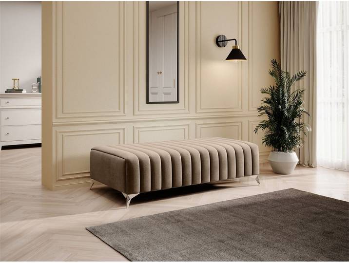 Fun Möbel Polsterhocker Designerhocker ELENI in Velourstoff Monolith