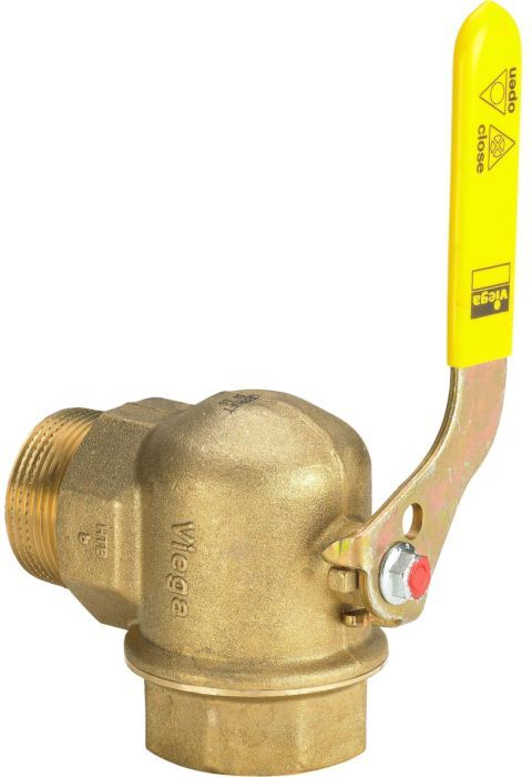 Viega Gaszählerkugelhahn 525125 R/Rp 3/4, Messing, Eck, für Zweistutzengaszähler