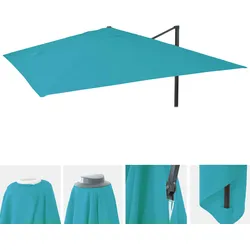 Ersatz-Bezug für Luxus-Ampelschirm MCW-A96, Sonnenschirmbezug Ersatzbezug, 3x3m (Ø4,24m) Polyester ~ türkis