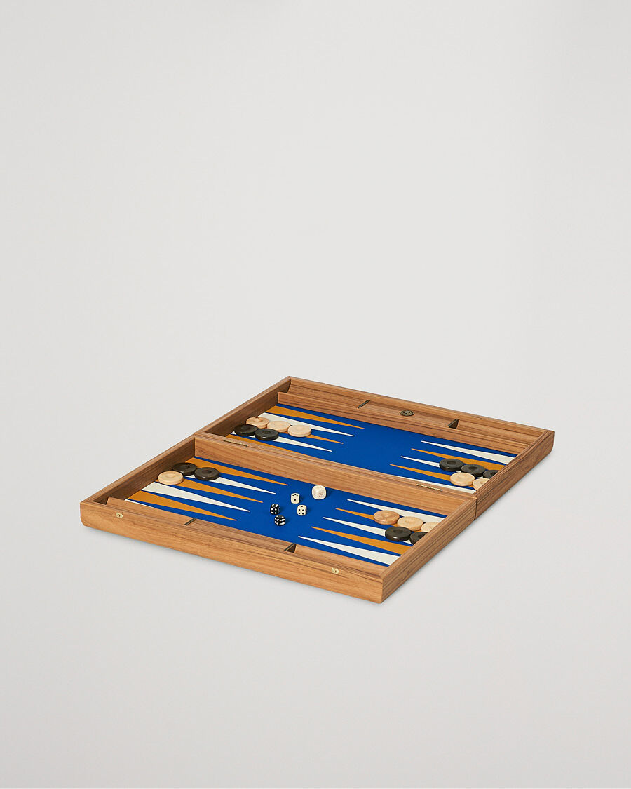 Manopoulos Walnut Royal Blue Large Backgammon men One size