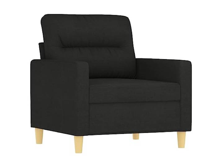 KTHLBRH Sofaset 4-teilig mit schwarzen Kissen aus Stoff Polyester, Schaumgummi, Fußstütze inklusive, 1+2+3-Sitzer, 10 Kissen