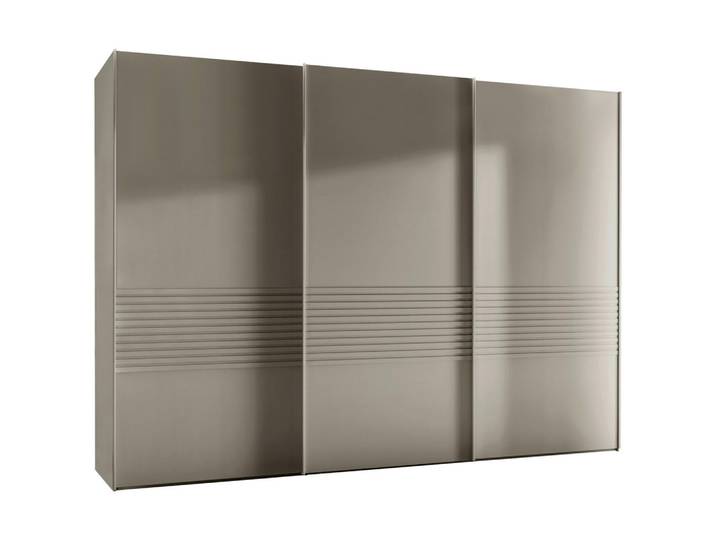 Novel Schwebetürenschrank Lugano, Grau, 6 Fächer, 250x217x67 cm, ISO 9001, in verschiedenen Größen erhältlich, individuell planbar, Schlafzimmer, Kleiderschränke, Schwebetürenschränke