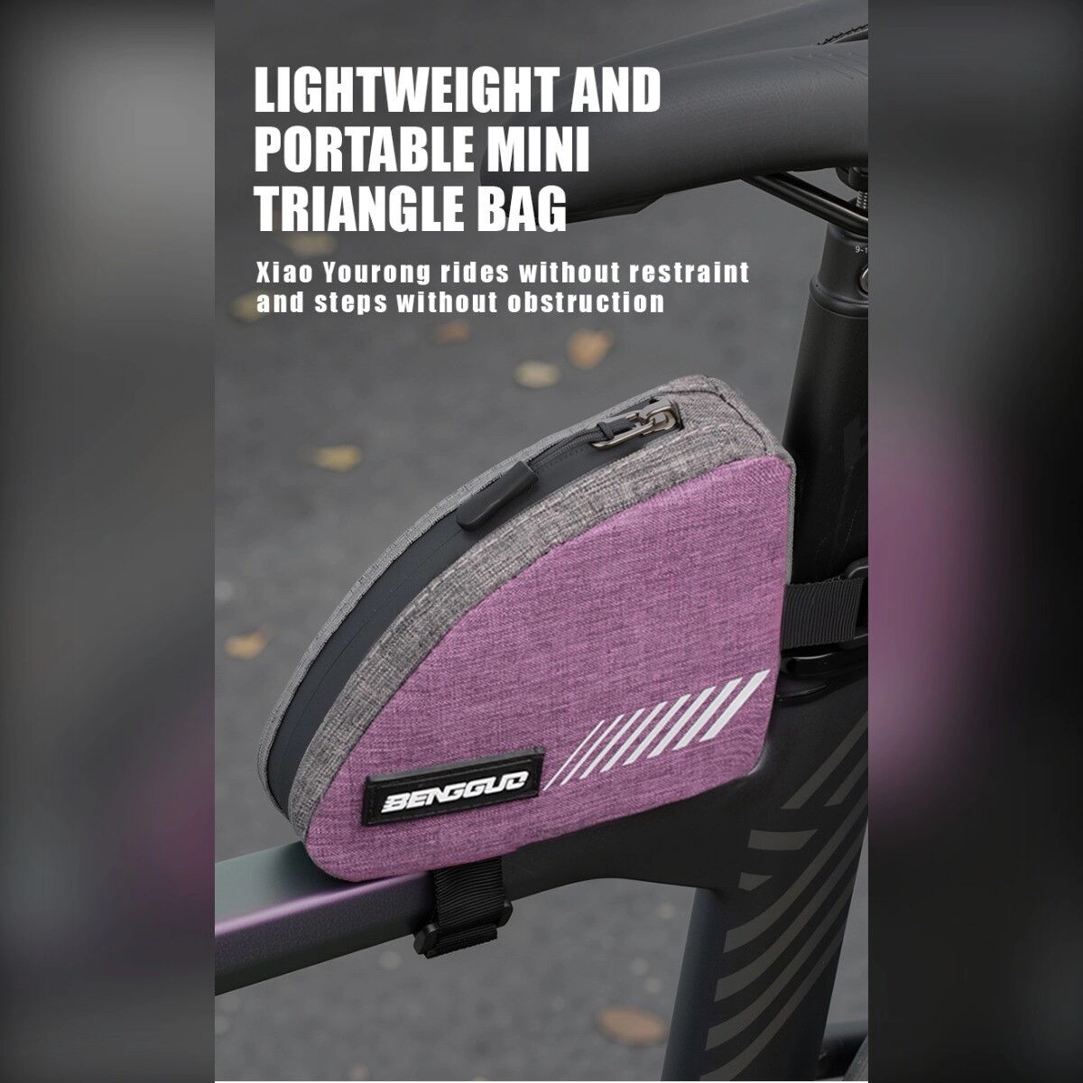INF 7-Zoll-Fahrrad-Dreiecktasche, kompakte 0,4-l-Polyester-Werkzeugtasche mit reflektierendem Design