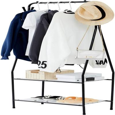 NO Garment Rack with Shelves for Living Room - 23.2 x 13 x 62.2