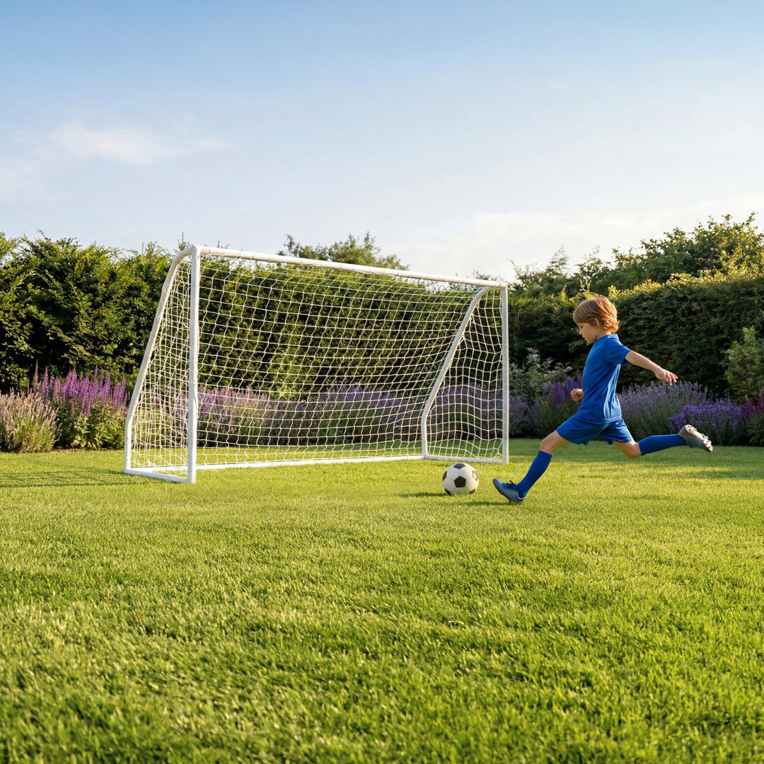 Charles Bentley Plastic Football Net White 122cm H X 90cm W X 244cm D