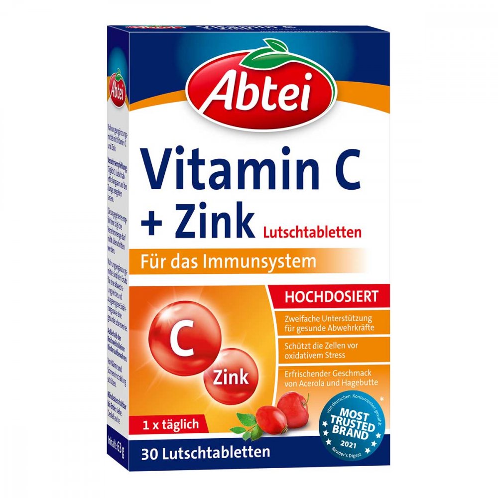 Perrigo Deutschland GmbH Abtei Vitamin C plus Zink Lutschtabletten 03550712