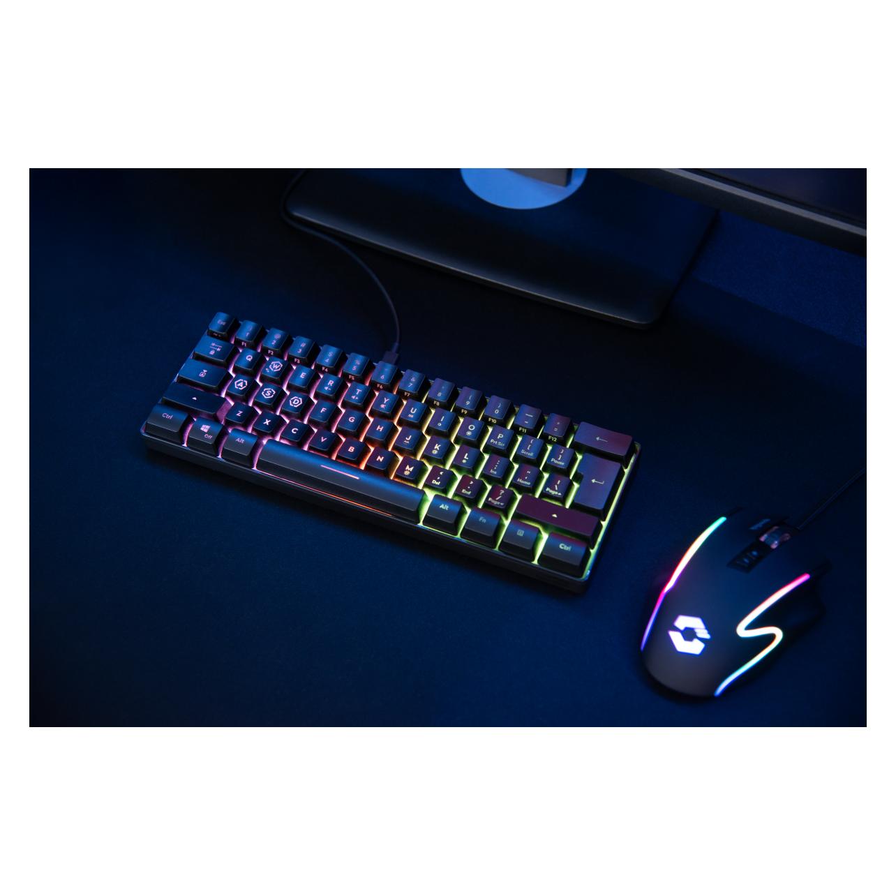 Speedlink LETOS RGB 60% schwarz / Gaming-Tastatur / Membran / RGB / USB-A / US-Layout (US, Kabelgebunden) (SL-670014-BK-US)