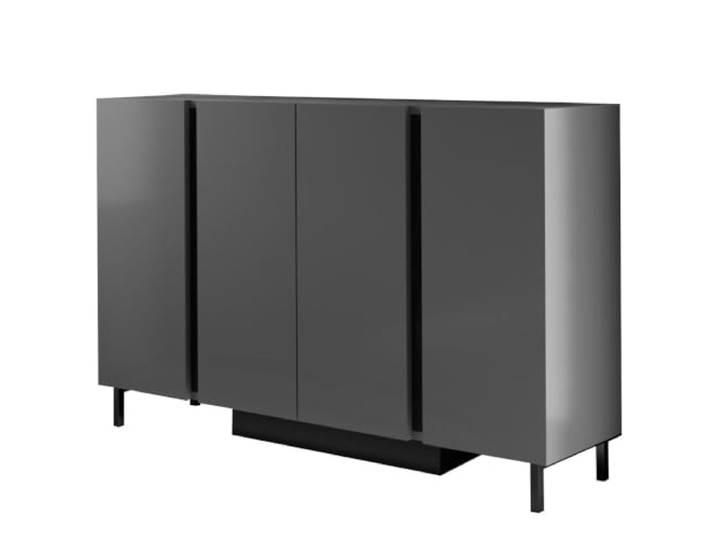 Hanah Home Modern Console Table with LED Lighting, Anthracite, 127 x 80 x 32 cm 100% Melamine Coated, Metal Legs Stylish & Functional Design
