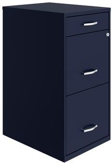 "Space Solutions 18"" Deep 3 Drawer Metal File Cabinet, Navy"