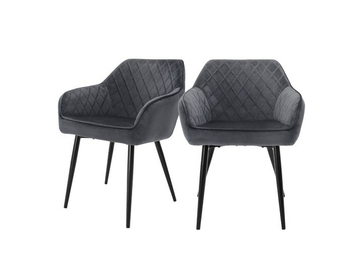 ESSZIMMERSTUHL Samt Anthrazit 2er Set