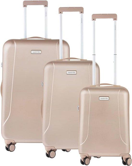 CarryOn Skyhopper Koffer-Set mit TSA-Schloss - Hartschalen-Reisekoffer (beige, 3-teiliges Set, XXL)