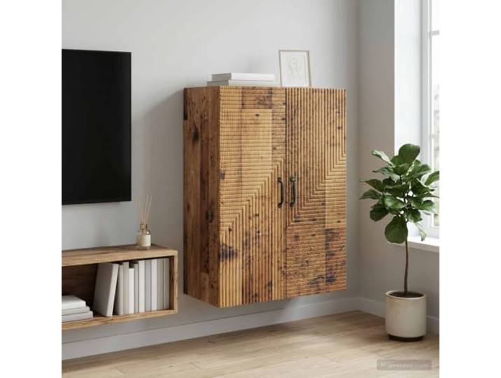 VIHHQGC Wandschrank Altholz 66 x 34,5 x 90 cm Holzwerkstoff Wandmontage, Vintage-Stil, Holzwerkstoff, viel Stauraum, Regale, pflegeleicht