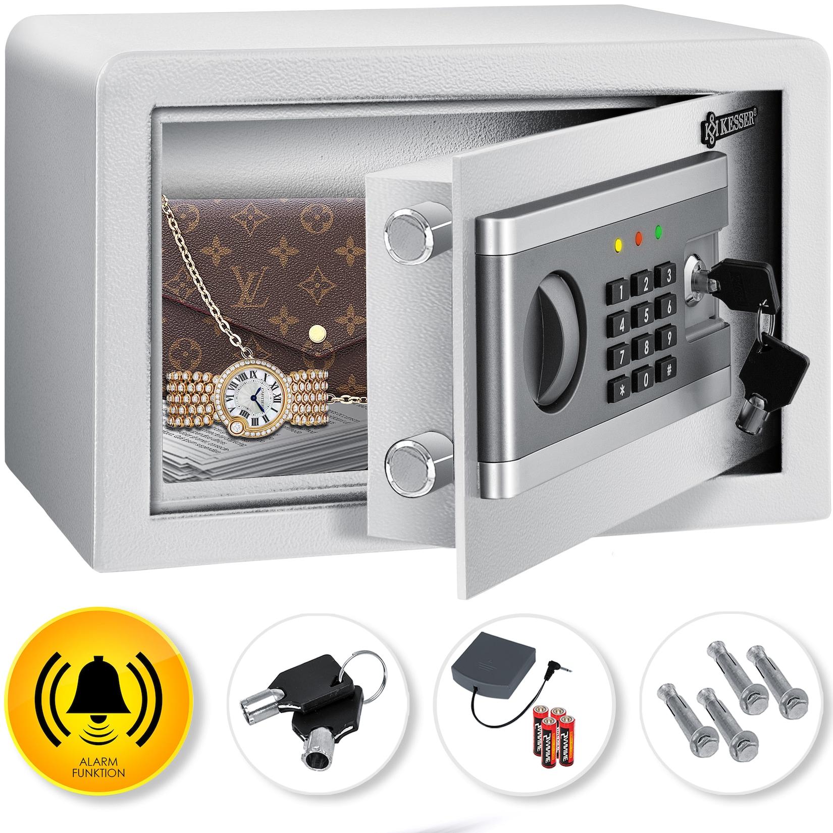 KESSER® Elektr. Tresor Inkl. Batteriebox Elektronischer Safe 3x Doppelbolzenverriegelung Boden Wandtresor Möbeltresor Innenbeleuchtung Panzerschrank Zahlenschloss