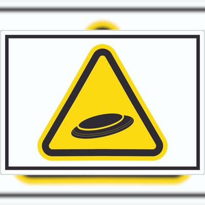 HB-Druck Vorsicht Frisbee Aufkleber Symbol A4 (210x297mm)