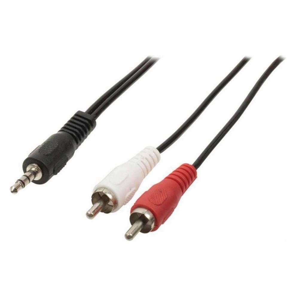 Nedis Audiokabel Stereo Mach oder 3,5 mm - 2 x Cinchstecker (2 m, AUX Kabel, Cinch Kabel) (CAGB22200BK20)