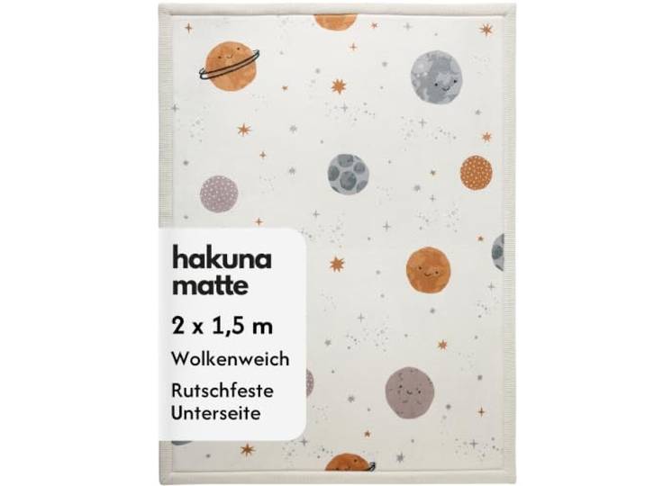 Wolkenweiche Spielmatte Baby 200x150x2,5cm, Planeten, Tatami Matte