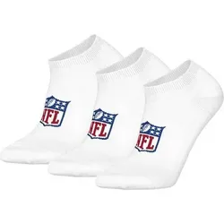 NFL Unisex Sneaker-Socken, 3er Pack - NFL Shield 3Pack Sneaker Socks, Logo, Baumwollmischung, Größe 39-42 in Weiß Weiß