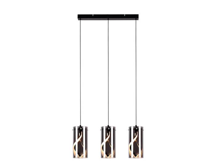 ZMH LED Pendelleuchte Beatrice 48/12/150 cm, Schwarz, Glas, LED integrated, 12x150x48 cm, Lampen & Leuchten, Innenbeleuchtung, Hängeleuchten, Pendelleuchten